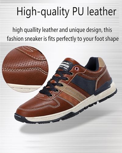 Image of ARRIGO BELLO Mens Casual Shoes Fashion Sneakers Breathable Comfort Classic Lace-Up Low Top Walking Shoes