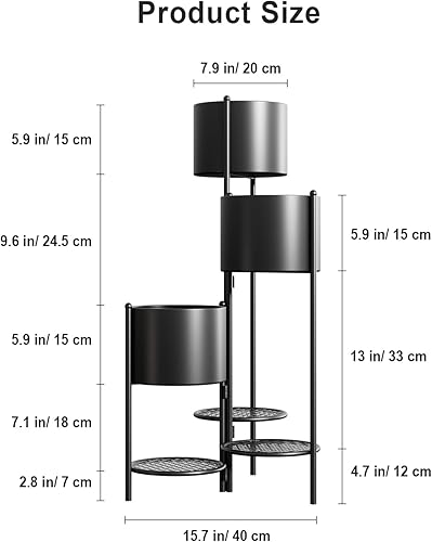 Miniatura 4 de DDK Soporte de metal para plantas para interiores y exteriores, estante plegable para macetas de flores, para plantas, múltiples plantas, hogar,