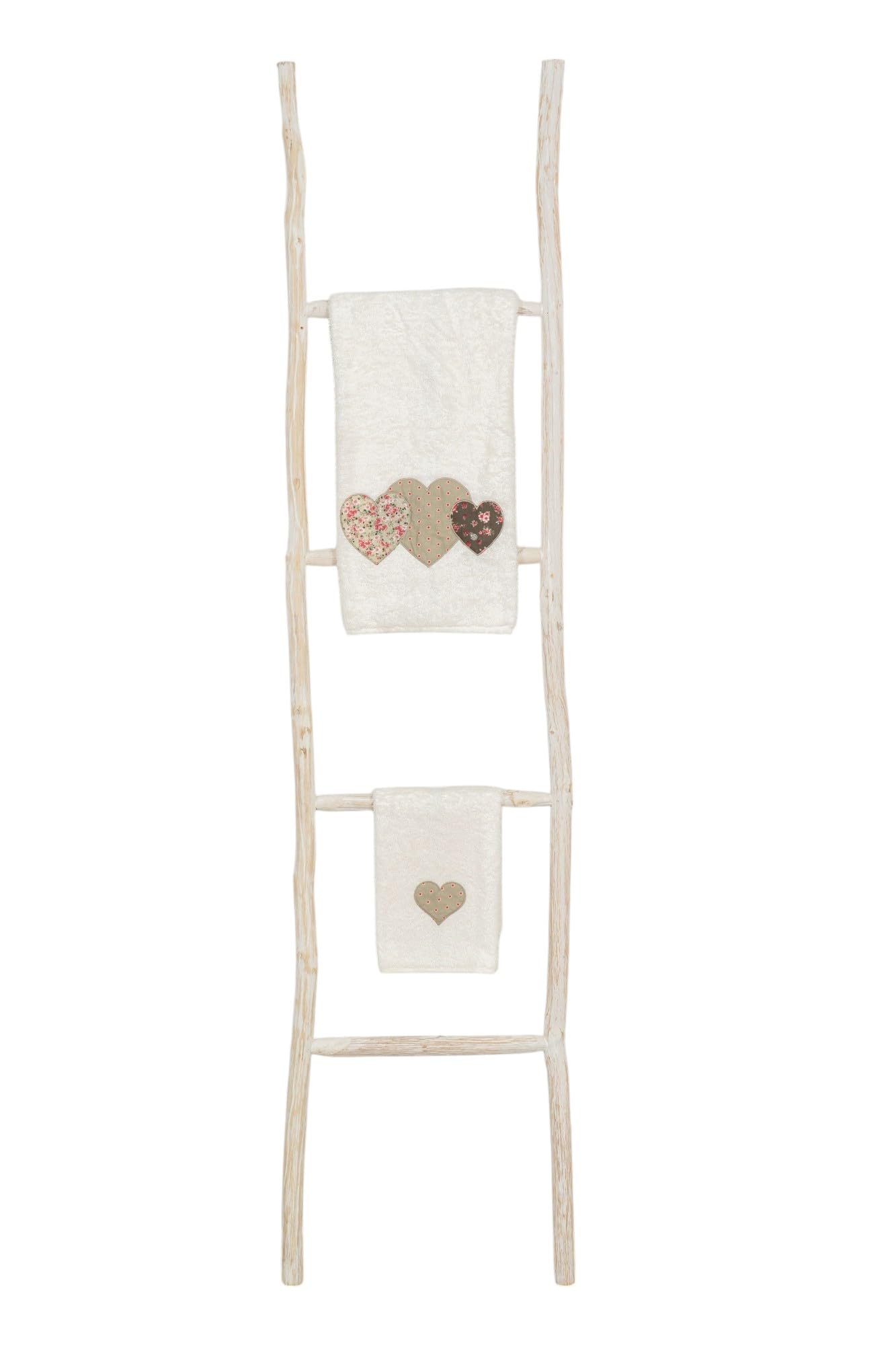 Biscottini Handtuchleiter für Badezimmer, 170 x 4 x 37 cm, dekorative Leiter aus Holz – Handtuchleiter aus Bambus – Leiter aus Holz zum Aufhängen von Handtüchern – Leiter für die Wand aus Metall
