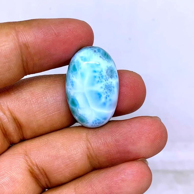 Larimar cabochon bleu naturel de qualité supérieure pour bague et pendentif