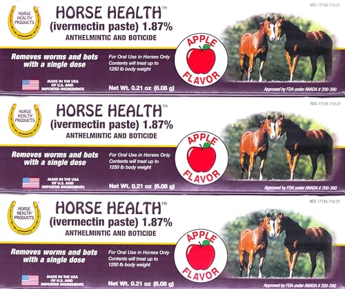 Ivermectin Horse Paste for Horses - 1.87% (6.08 Gram) - Pack of 3 - Horse Paste