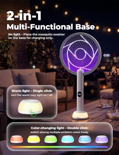 Image of YISSVIC Electric Fly Swatter Bug Zapper Racket Dual Modes