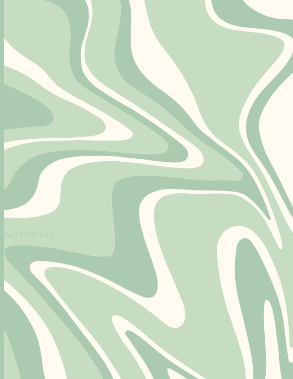 Independently published Aesthetic Notebook: Retro Swirl, Cute Notebook for School, College Ruled, Blank Lined Notebook Journal, Retro Aesthetic Cover, Pastel Green