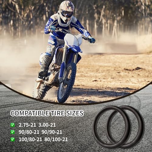 Image of 2 Pack 2.75 /3.00-21 inch Heavy Inner Tube, 80 /100-21(300 /325-21) Inner Tube | 21 Inch Inner Tube, for Dirt Bike, Pit Bike and More