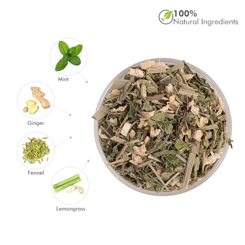 Image of Celeste Detox, Ginger Mint Tea with Lemongrass & Fennel | 15 Pyramid Herbal Tea Bags | 100% Natural Ingredients