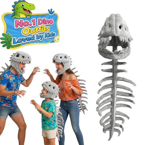 Disfraz de esqueleto de dinosaurio para niños miniatura 1