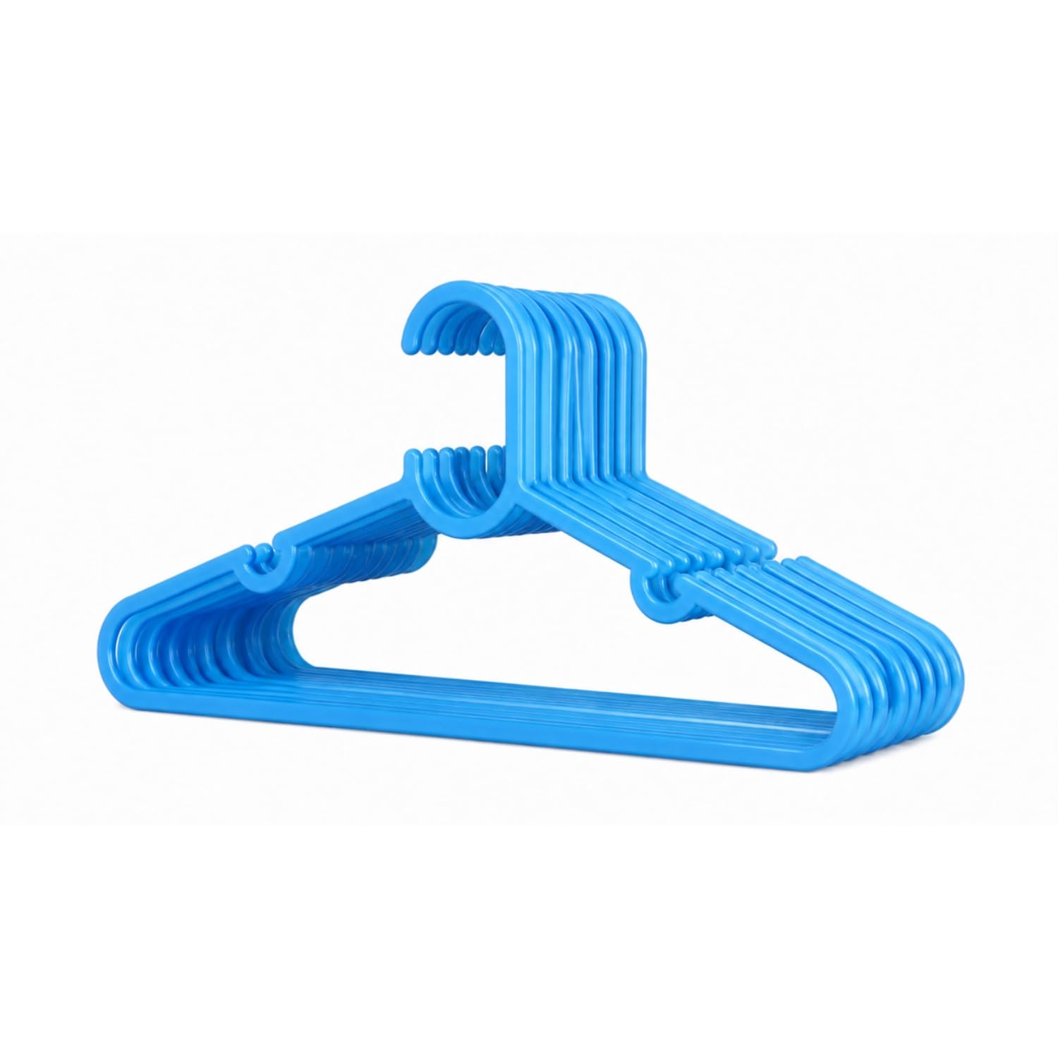 HOMESHOPA Children's Hanger, 10 Pack Blue Plastic Kids Hangers for Clothes, Ultra Thin Space Saving Nonslip Tubular Baby Hangers, Sturdy & Durable Infant Toddler Coat Hangers