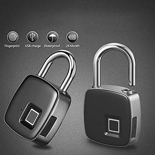 Cadenas antivol acier inoxydable empreinte digitale mot de passe - 3