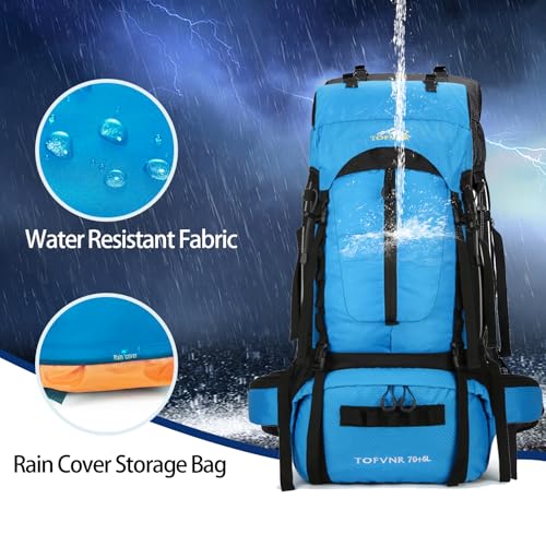 Mochila de senderismo 75L ligera y resistente al agua miniatura 2