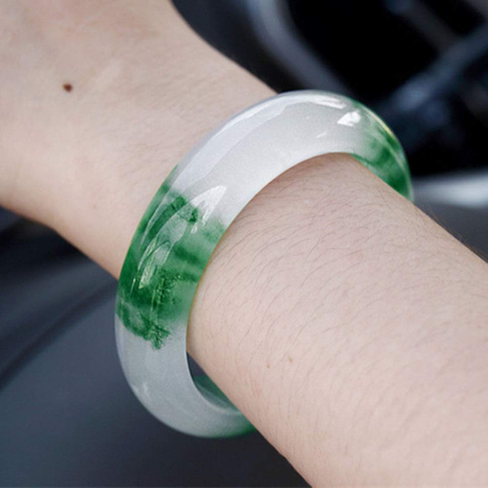 Bracciale di Giada per Donne, Braccialetto Cinese, Gioielli agati, Braccialetti di Giada Agata Verde Naturale con Scatola, 56 mm