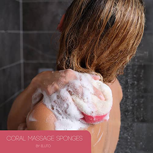 Bath Massage Sponge for Adults - Exfoliating Body Shower Scrubber - Doubled Sided exfloating Massage Sponge- Family Pack of 3 - Image 5
