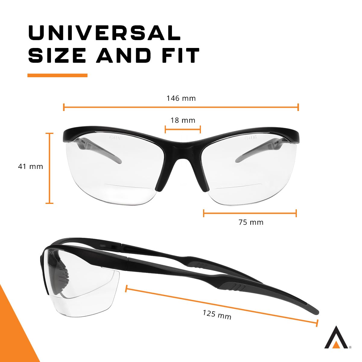 ARMITAGE Safety Bifocal Glasses - Clear Vision -7 ARMITAGE Safety Bifocal Glasses - Clear Vision -7