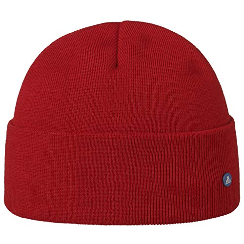 HAMMABURG Bonnet à Revers Classic Femme/Homme - Made in Italy en Laine pour l'hiver Femme avec Revers, Automne-Hiver - Taille Unique Rouge Cover