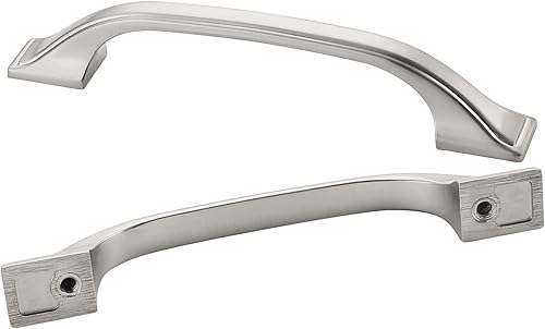 Paquete de 10 manijas de gabinete de cocina de 3.75 pulgadas (3.780 in) de níquel satinado cepillado, tiradores de gabinete de cocina, tiradores de
