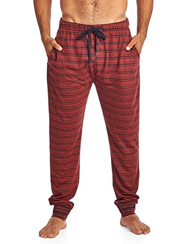 Men's Jersey Knit Jogger Lounge Pants - Striation Burgundy - Small2
