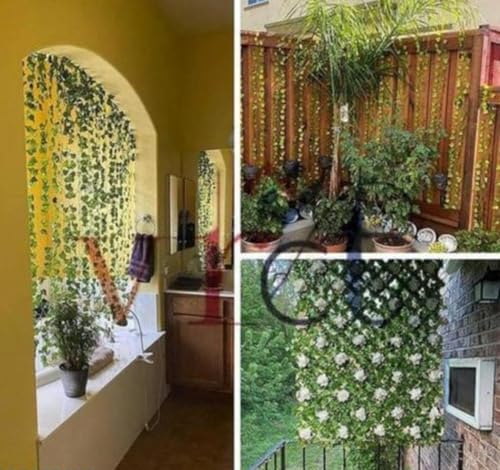 Image of 4 Pcs Artificial Garland Money Creeper | Wall Hanging | Special Ocassion Decoration | Office | Festival Theme Decorative | Length 8 Feet Pack of 4 Strings Artificial Plant Green Wild
