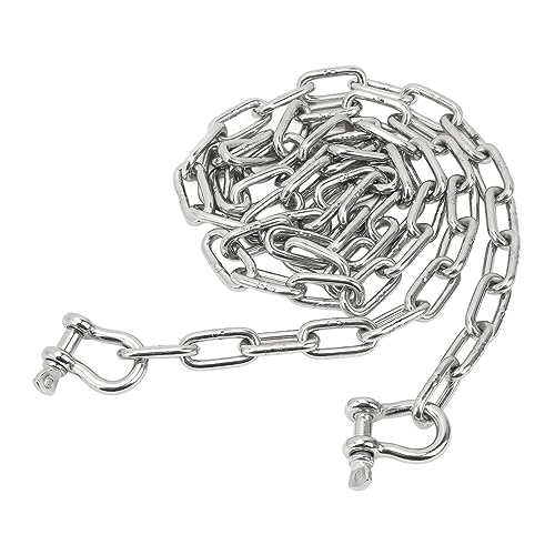 TANIQIACA 6.6ft 316 Stainless Steel Marine Anchor Chain with Double 5/16in Shackle Links for Secure Yacht and Ship Anchoring