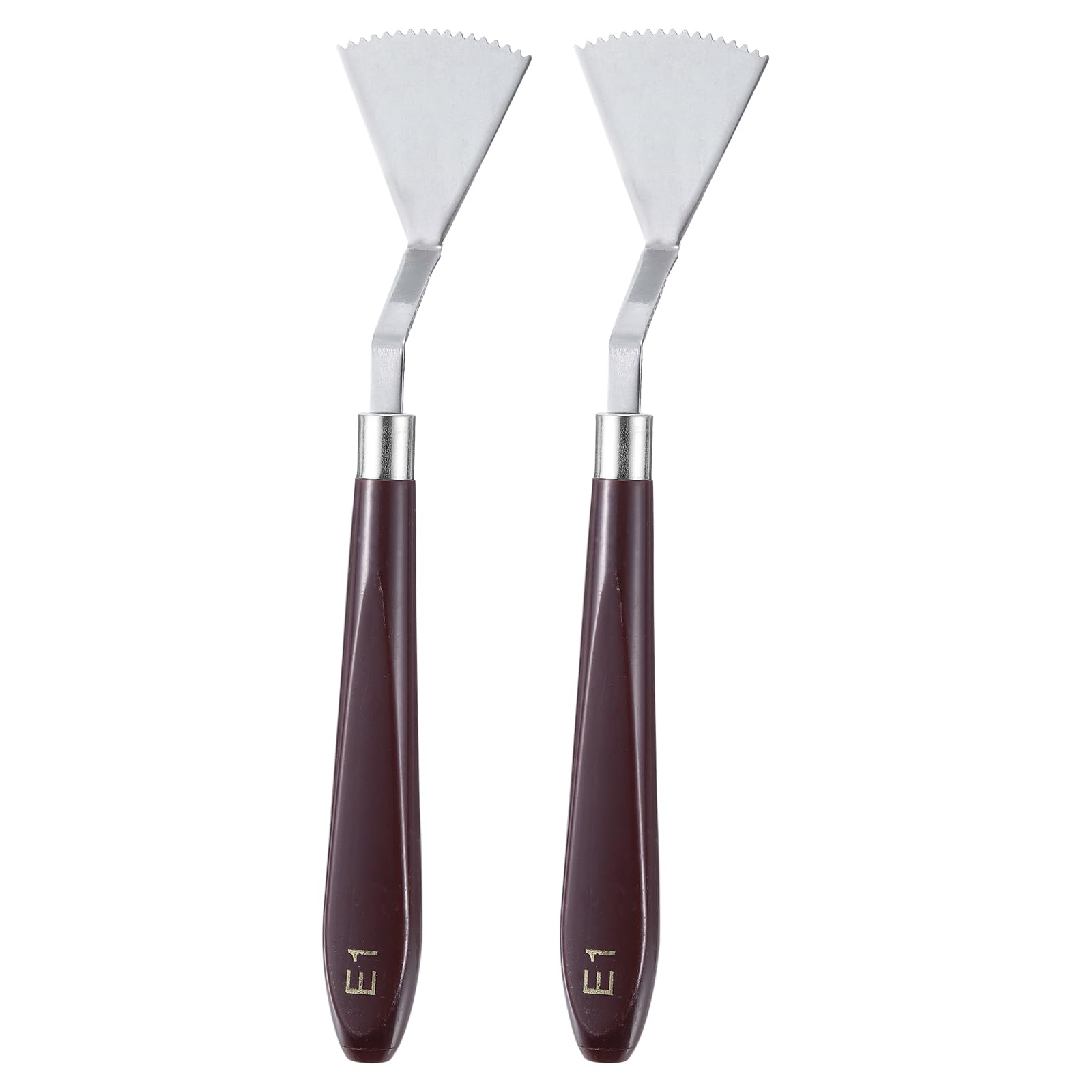 HARFINGTON 2pcs E1 Painting Palette Knife Stainless Steel Art Spatula Painting Pallet Knives Scrapers Tools with Plastic Handle for Acrylic Oil Canvas Mixing Spreading