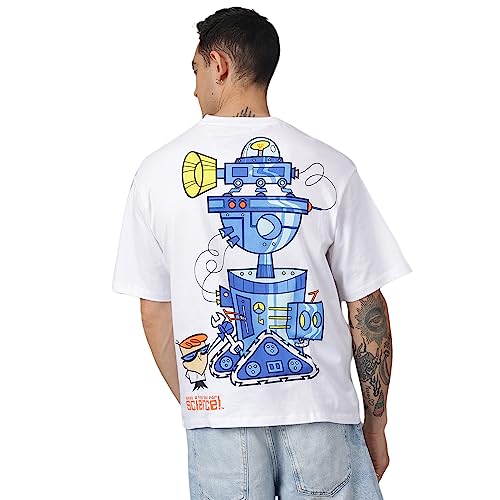 Image of Free Authority Dexter's Laboratory Printed Loose Fit Cotton Men's T-Shirt
