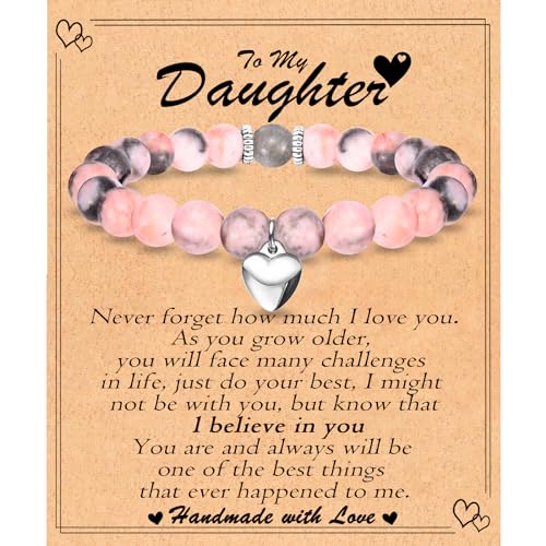 Image of Mothers Day Gifts for Daughter, Graduation Back to School Christmas Valentines Day Easter Stocking Basket Stuffers Birthday Gifts Beaded Bracelet Jewelry Gifts for Daughter Women Teen Tween Girls Her