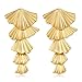 RAUCHBE 14 Gold Plated Shell Dangle Earrings for Women Seashell Drop Dangle Earrings Beach Earrings Summer Jewelry