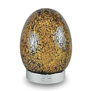 Aroma Haven Luxe Oval S3 Aroma Diffuser |Ceramic Ultrasonic Essential Oil Diffuser 7 LED Light Colours | Aromatherapy Relaxation | Waterless Auto Shut-Off | Home Air Fragrance (Champagne Breeze)