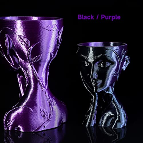 Image of Gratkit Silk Dual Color PLA Filament, Coextrusion PLA Filament 1.75mm, + /-0.03mm, 1KG /Roll, Silk PLA Black & Purple