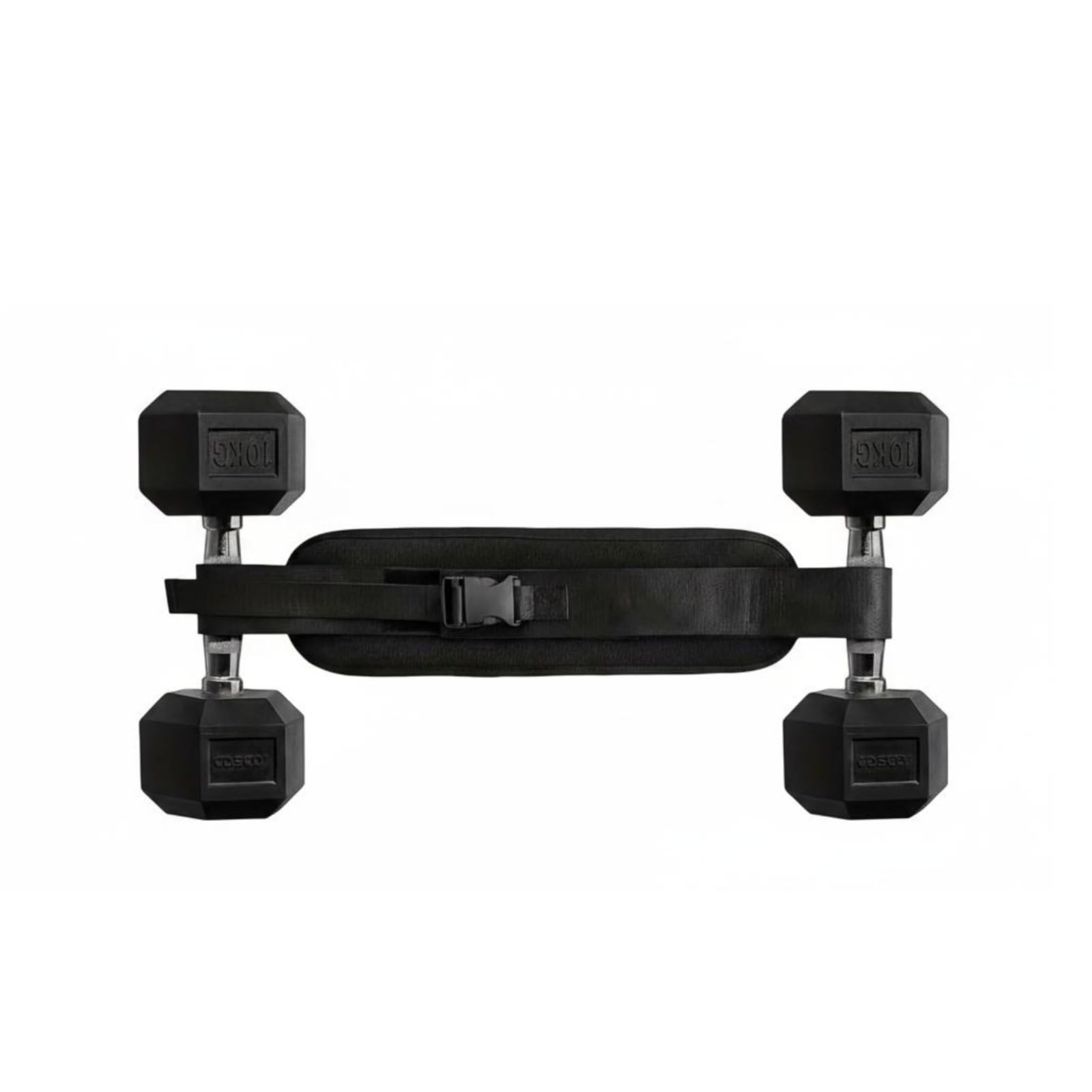 Ojiva® Nylon Material Dumbbell Hip Thrust Belt Adjustable Buckle Dumbbell Waist Belt Hands Free Weight Strap Easy to Use for Gym, Black-picture-17