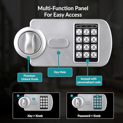 Image of Plantex 23 Litre Safe Locker for Home /Electronic Safety Locker with Master & User PIN Code Access with Emergency Key /Hotel Safe Box /2 Years Warranty By Plantex - Black