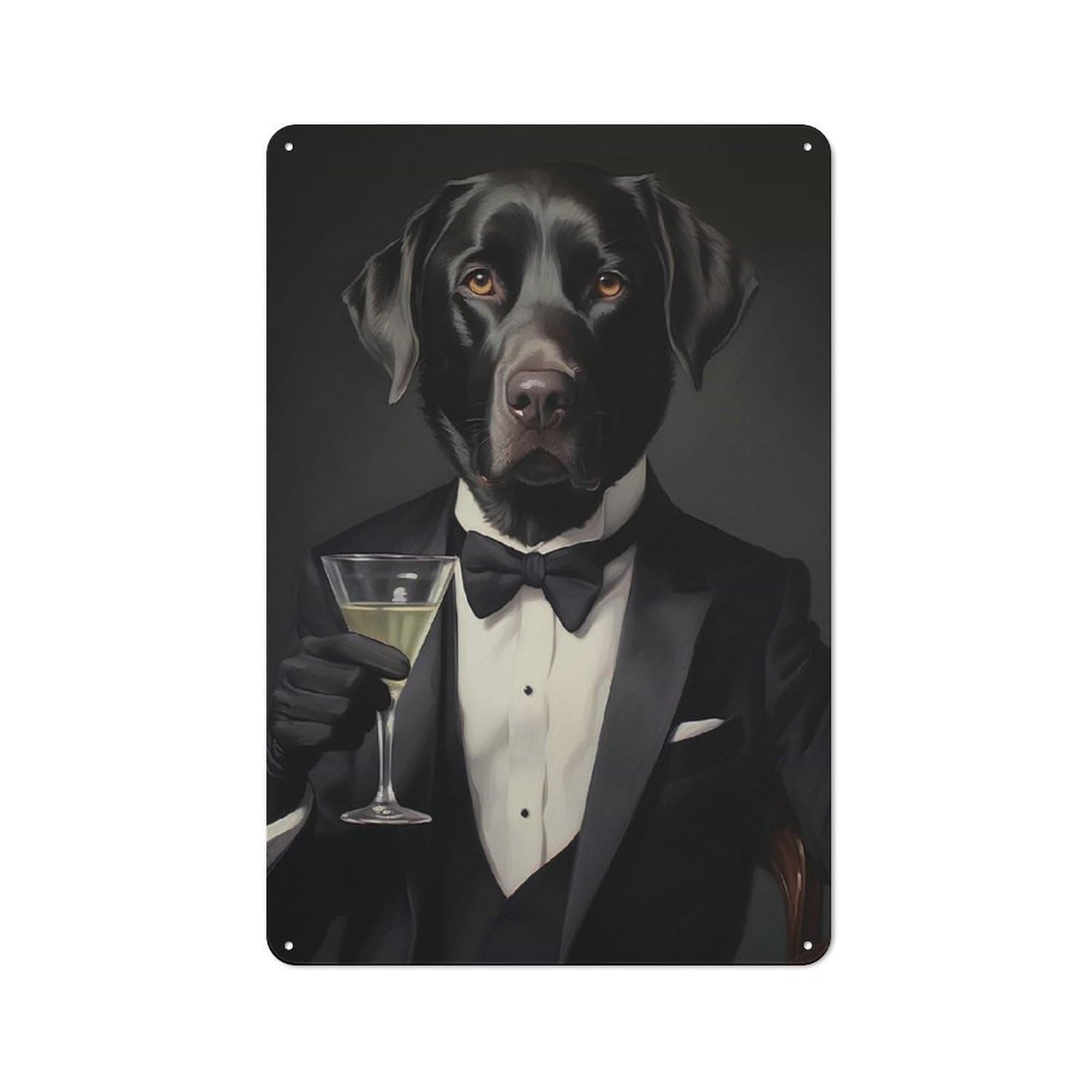 Junmoney Labrador Retrievers Dog Vintage Tin Sign With Design 30X20cm, Vintage Cafe Wall Decor For Coffee Bar, Kitchen, Bistro Or Tea Corner