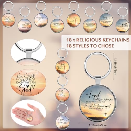 Image of Ferreve Christian Keychain Bulk Mini Bible Verse Keychain with Scripture Quote Religious Church Gift for Women Men