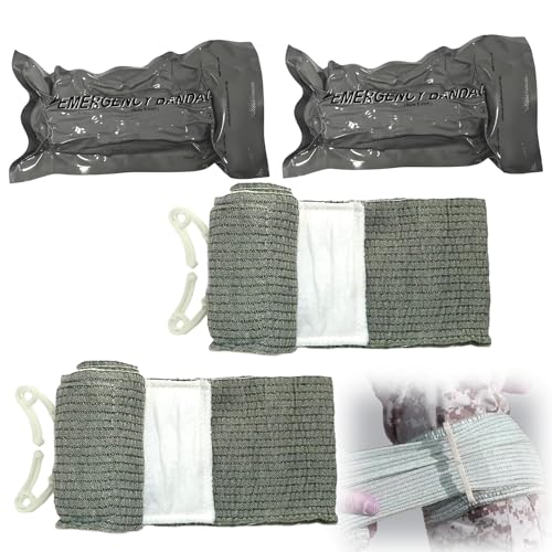 2 Stück Israeli Bandage Tourniquet Bandage Druckverband Emergency Bandage Elastische Tourniquets 4 Zoll Taktische Tourniquets Taktische Erste-Hilfe-Bandagen Für Outdoor-Sport Camping Wandern Klettern