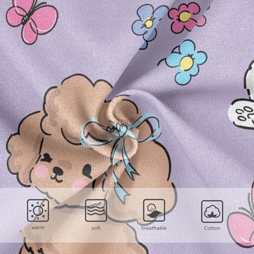 Wusikd Cute Dogs Girls' Underwear Cotton Butterfly Flowers Girls Briefs Soft Toddler Underwear 3T3