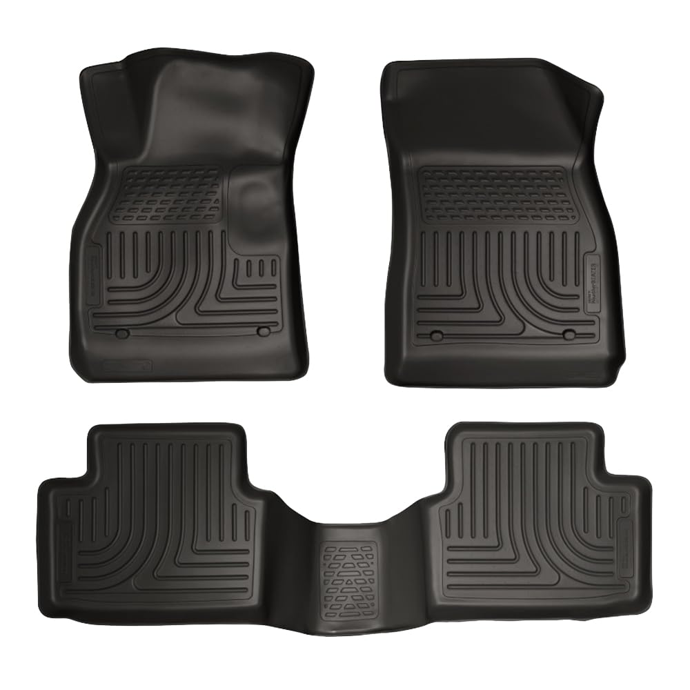 Husky Liners | Wetterschlägel | passend für 2013–2015 Chevrolet Malibu, 2016 Chevrolet Malibu Limited | Vorder- und 2. Reihe Liner – schwarz, 3 Stück. | 98191