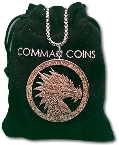 Amazon.com: Hobo Coin Cut Coin Necklace Medieval Dragon Ancient Fantasy ...