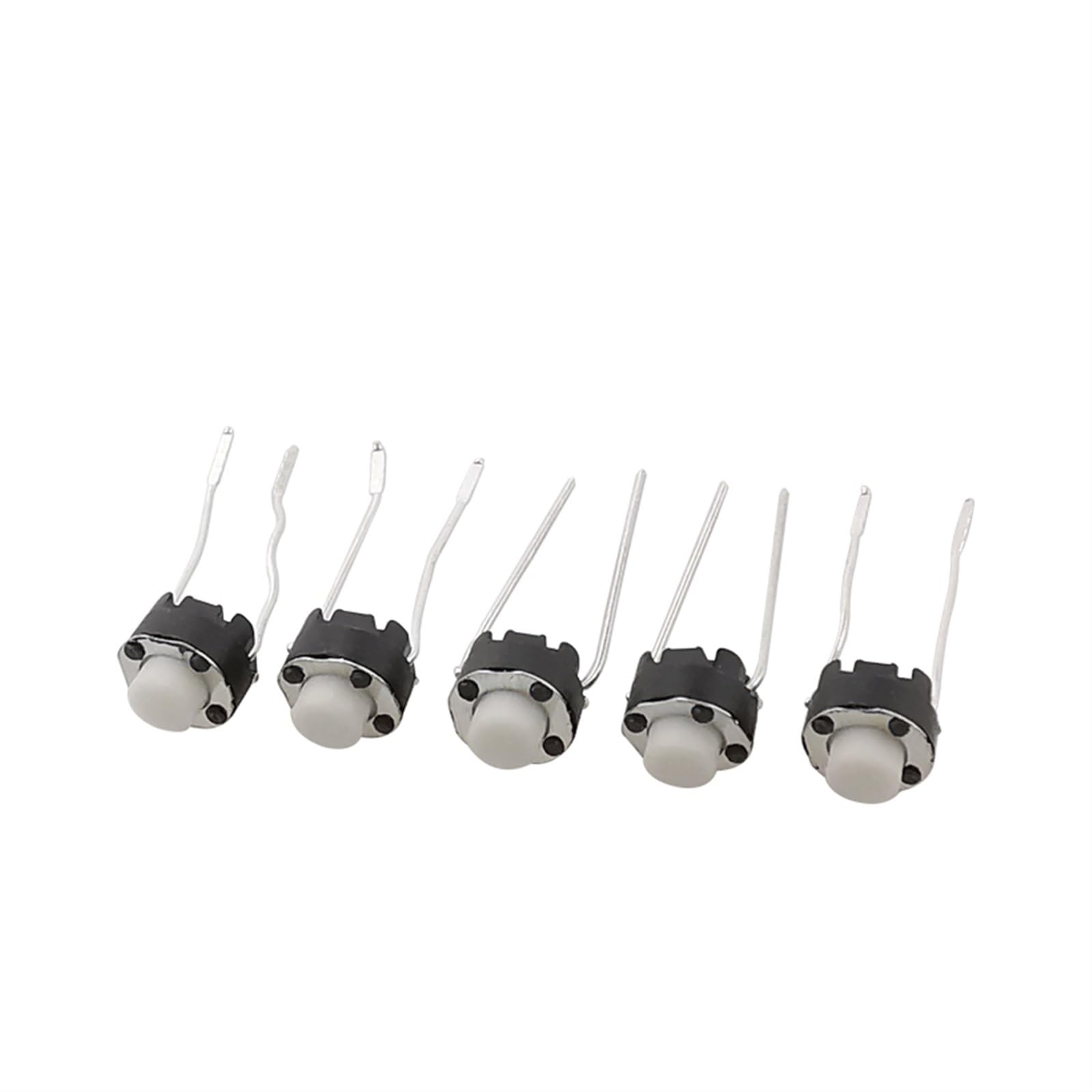JFQOWCMP 100Pcs 6x6x5mm Touch Switch DIP Tactile Tact Push Button Micro 2 Pin ON/Off Touch Switches White Black