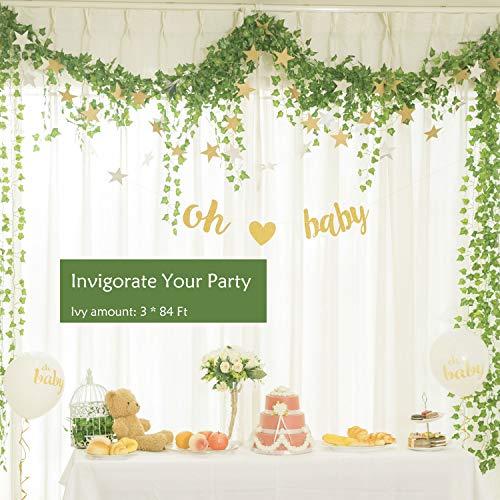 Naidiler 84 Ft 12 Strands Fake Ivy Leaves Artificial Ivy Garland Greenery Decor Faux Green Hanging Plant Vine For Wall Party Wedding Room Home Kitchen Indoor & Outdoor Decoration #TOP2