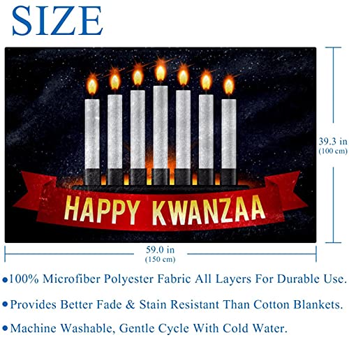 Couverture Kwanzaa plaid chaud cadeau idéal motif bougie - 6