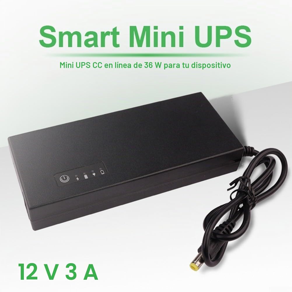 DC 12V 3A Mini UPS Sistema de Alimentación Ininterrumpida con Capacidad de 10400mAh para Cámara de Seguridad y Sistema de Monitoreo con Protección de Seguridad contra Sobredescarga y