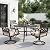 Sophia and William Swivel Patio Dining Set for 4, Outdoor Table and Chairs, Removable Seat Cushions, Black 42" Round Patio Dining Table