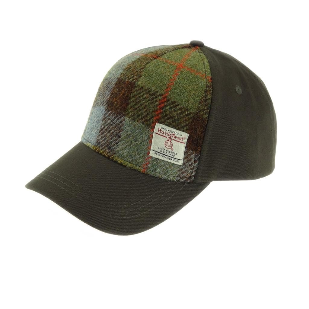 Kilts Wi Hae Green & Brown MacLeod Harris Tweed Tartan Check Baseball Cap Hat