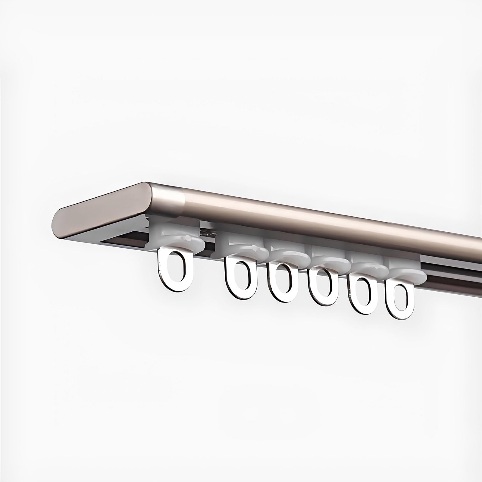 Ultradünne Aluminium-Deckenschiene – leise Gleitschiene für Raumteiler, Duschen, Erkerfenster und Wohnmobile, verstellbar 0,4–6,0 m (Champagner, 330 cm / 10.8ft)