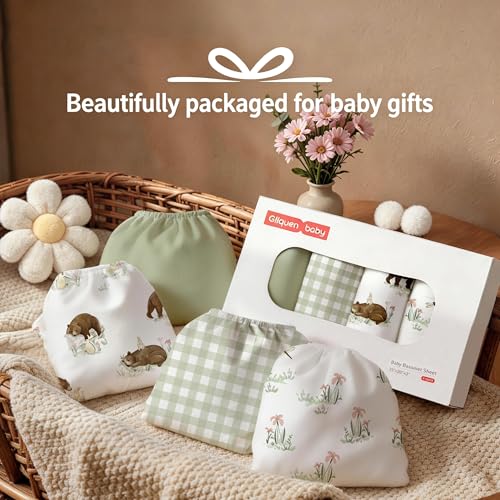Image of Gllquen Baby Bedside Sleeper Bassinet Sheets 33x20 Inch 4 Pack Girl Boy | Soft OEKO-TEX Certified Bassinet Crib Sheet, Compatible with Baby Delight, Newton Rectangle Bassinet Mattress, Forest Tale