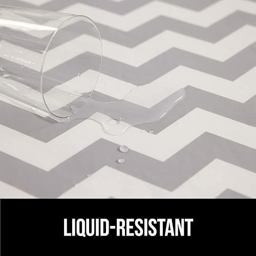 Miniatura 9 de Gorilla Grip Mantel redondo de vinilo, cubierta de borde elástico ajustable, resistente a la decoloración y a las manchas, fundas de lino a prueba