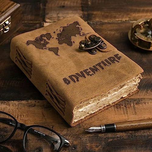 Image of Di-Kraft Leather Journal Diary With Buckle Lock Vintage Old Pages Diary For Office Personal Use - 200