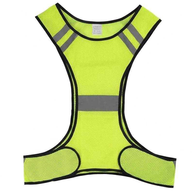 Chaleco Reflectante de Seguridad Ajustable Unisex Talla XS-M con Alta Visibilidad, Ligero y Transpirable, Ideal para Correr, Ciclismo, Moto, Running, Senderismo Nocturno, reflectante running