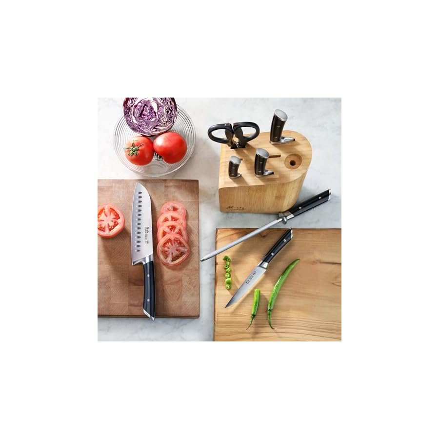 Cangshan-RAINIER-Series-8-Piece-Knife-Block-Set-German-Steel-Bamboo-Block-Black Cangshan RAINIER Series 8-Piece Knife Block Set, German Steel, Bamboo Block, Black