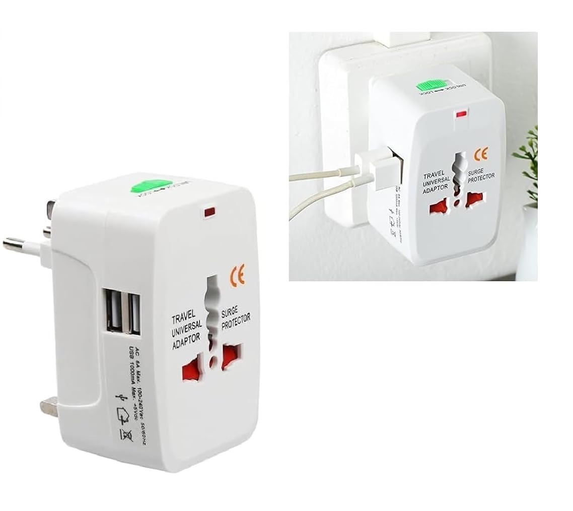 PAXCOO Universal Travel Adapter, White, Power Converter, USB & AC, Compact & Lightweight, Multi-Purpose, Supports Over 200 Countries-picture-15