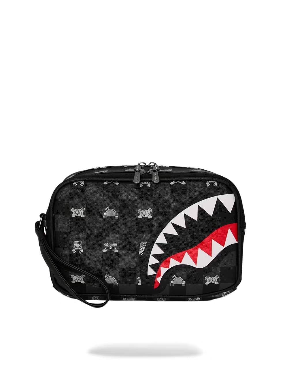 Sprayground Clutch und Beauty Schwarz GRAY PEEKING CHARACTER CHECK TOILETRY BRICK