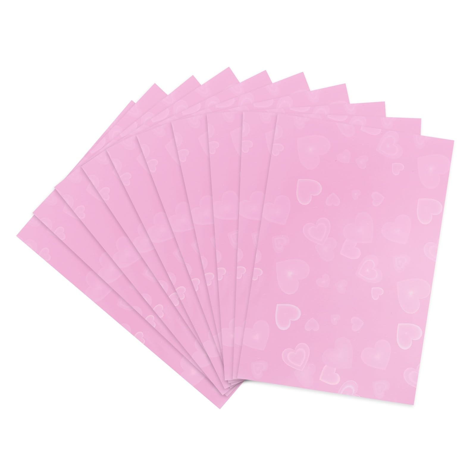 sourcing map 100 Pcs Photocard Sleeves, 3.5" x 1.5" Plastic Heart Card Protectors Laser Flashing Card Sleeves for Kpop, Photo Cards, Standard Sized Cards Cover, Pink